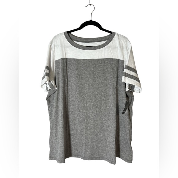Torrid Super Soft Slub Boat Neck Elbow Sleeve Varsity Tee top shirt 00 0X 1X 2X - Picture 4 of 11
